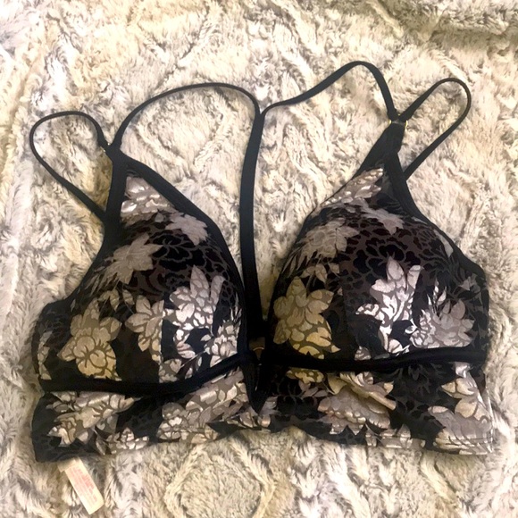 PINK Victoria's Secret Other - Pink Victoria Secret Bralette Black Silver Felt
